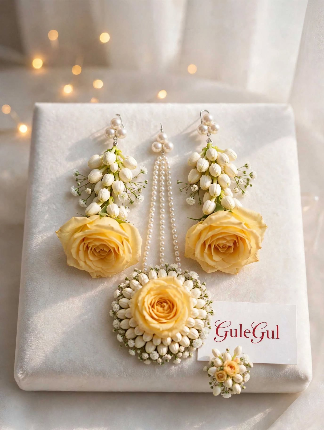 Yellow Rose Floral Earrings — GuleGul Flowers