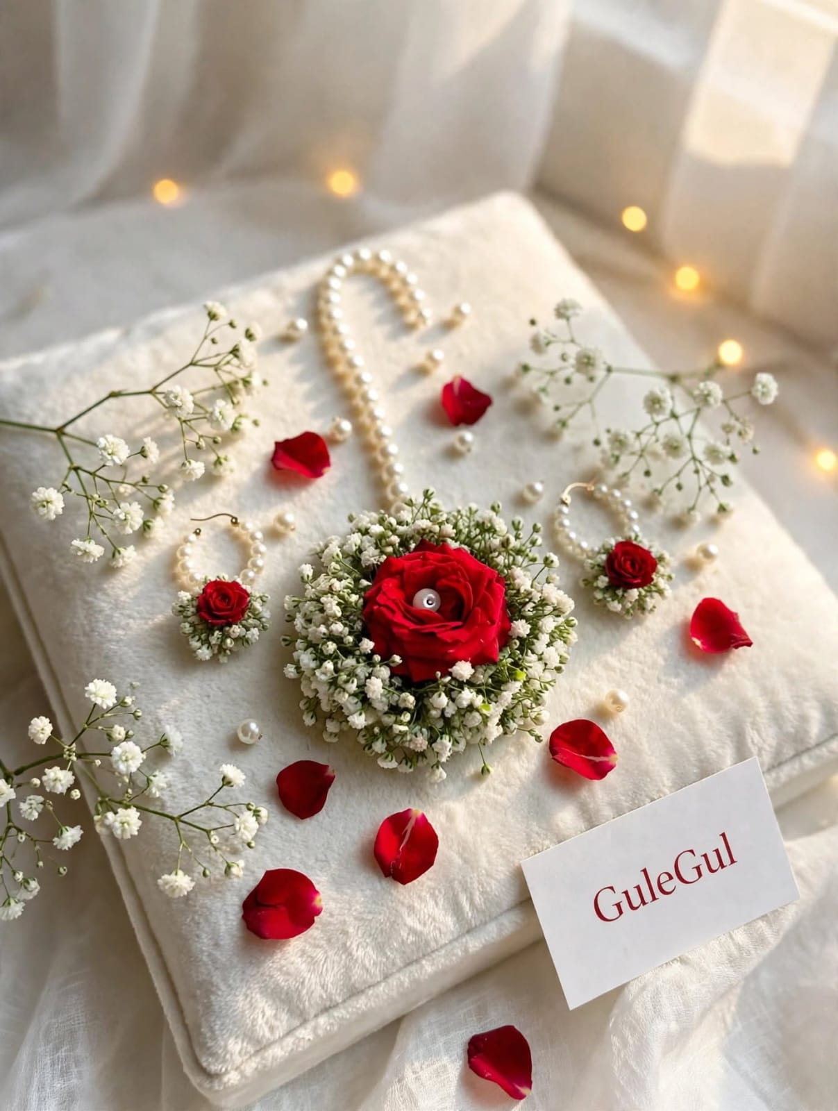 Red Rose Floral Earrings (Alt) — GuleGul Flowers