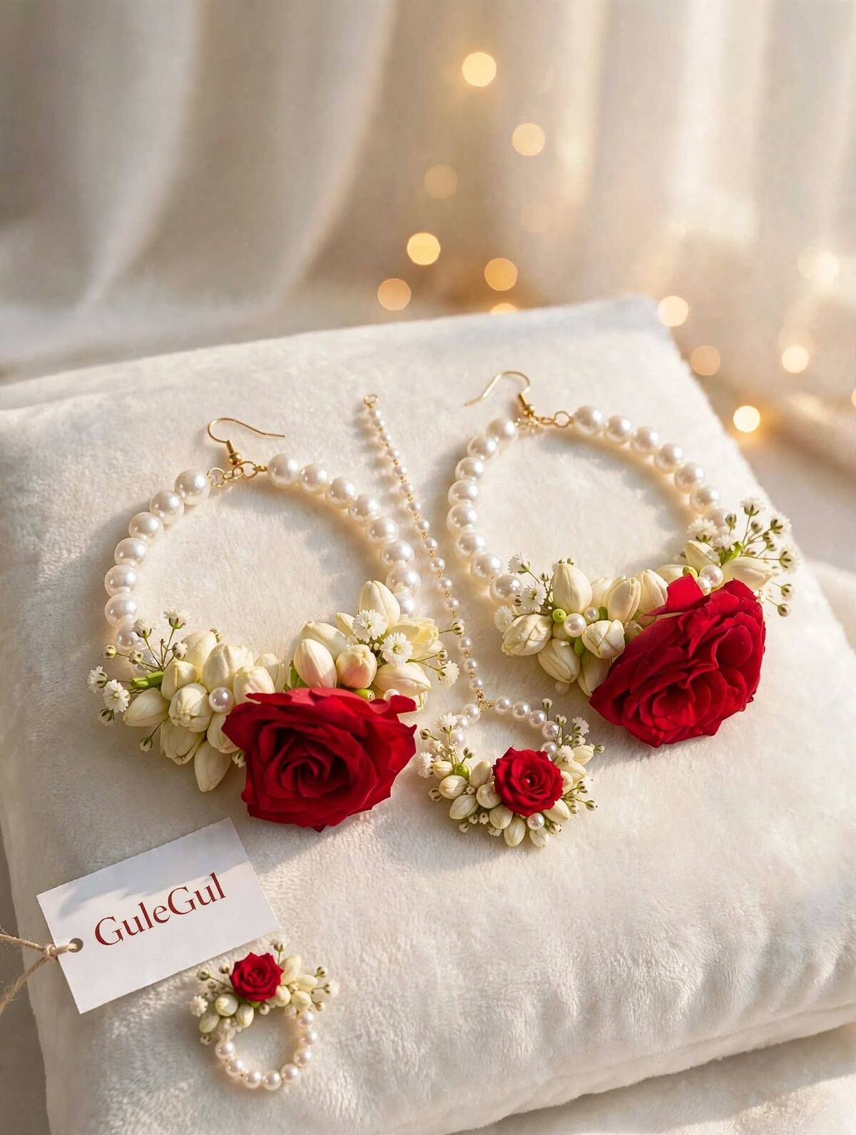 Floral Earrings & Bindiya — GuleGul Flowers