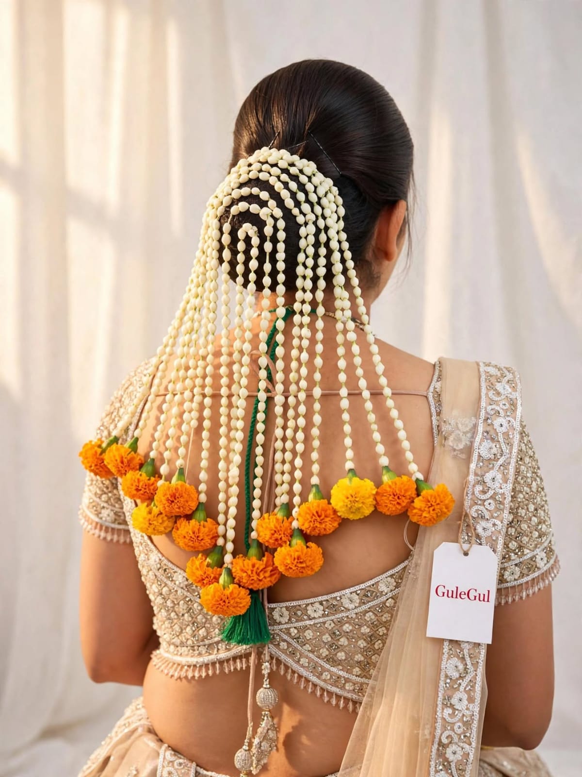 Marigold Floral Hair Garland — GuleGul Flowers