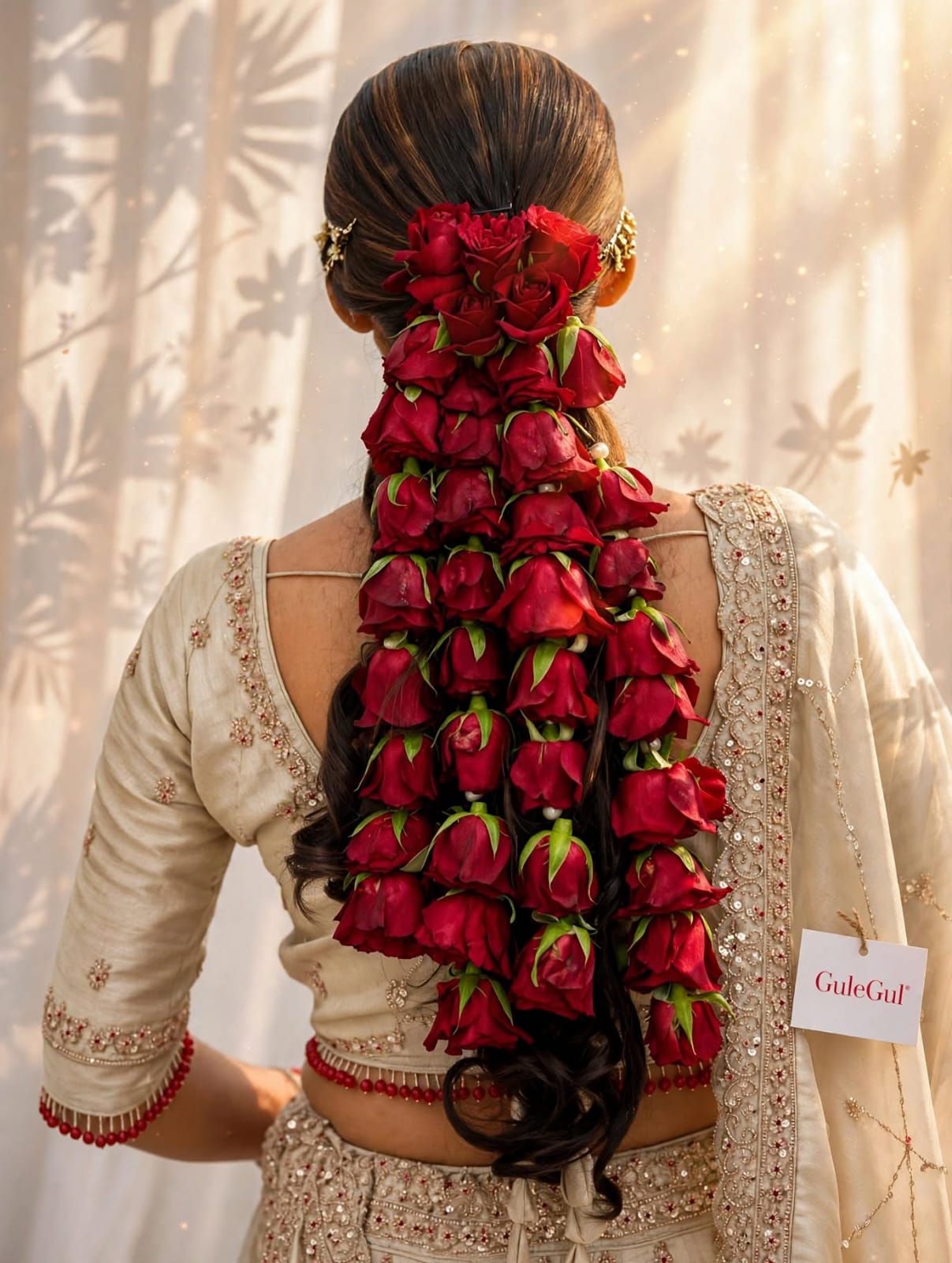 Red Rose Hair Gajra — GuleGul Flowers