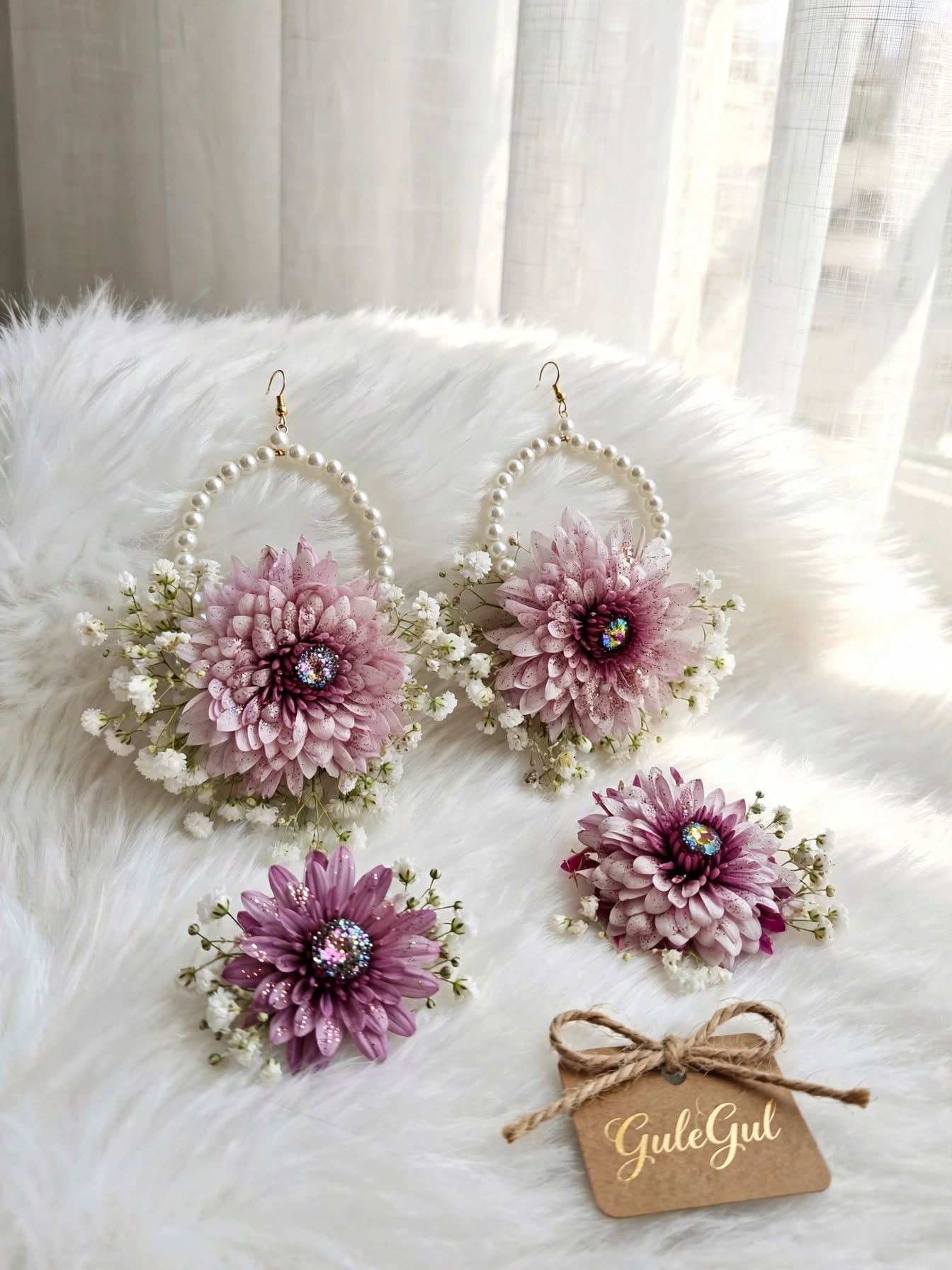 Purple Floral Jewelry Set — GuleGul Flowers