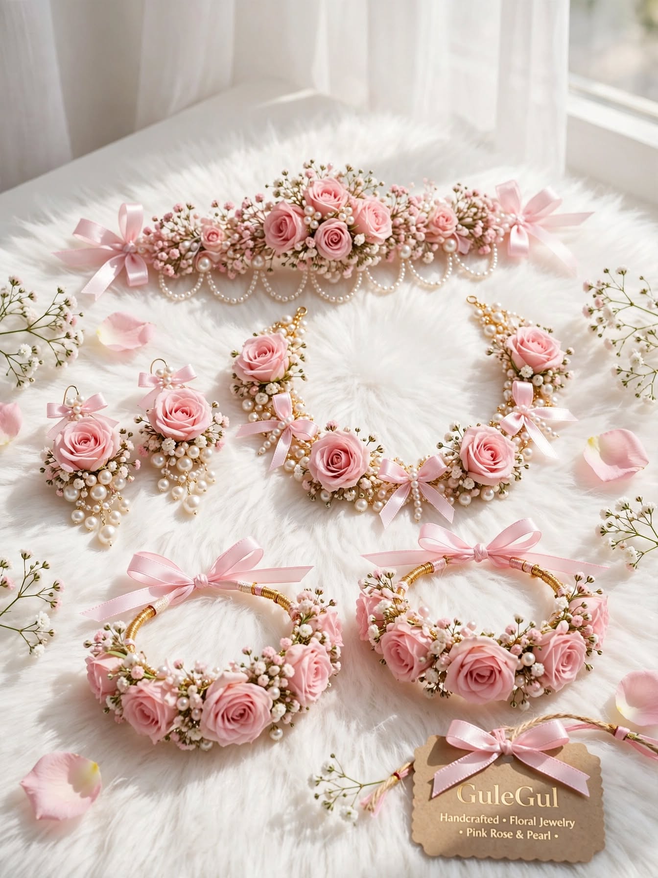 Pink Floral Jewelry Set — GuleGul Flowers