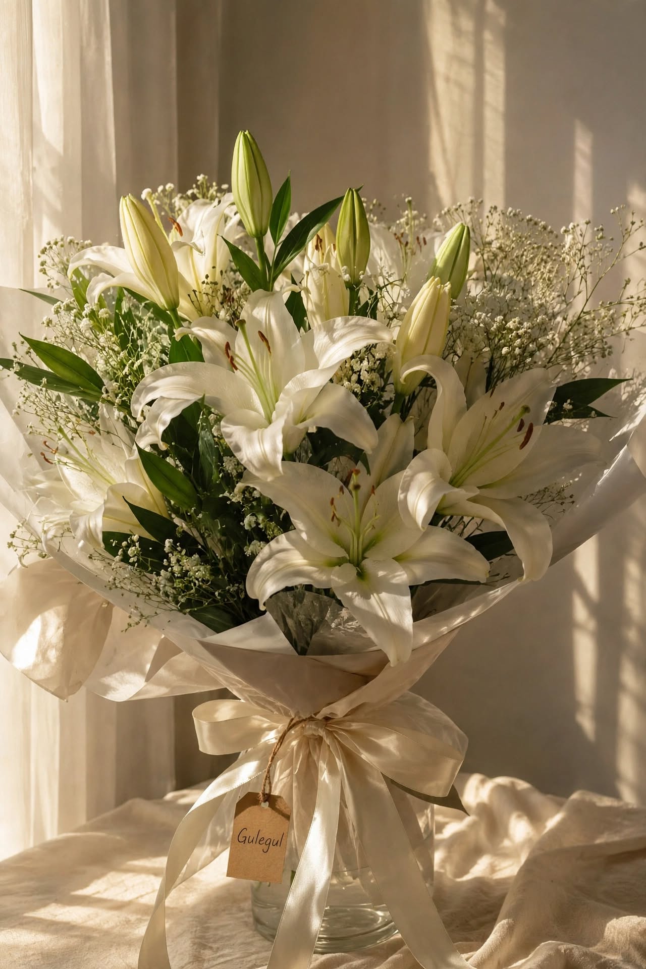 White Lily Bouquet Classic — GuleGul Flowers