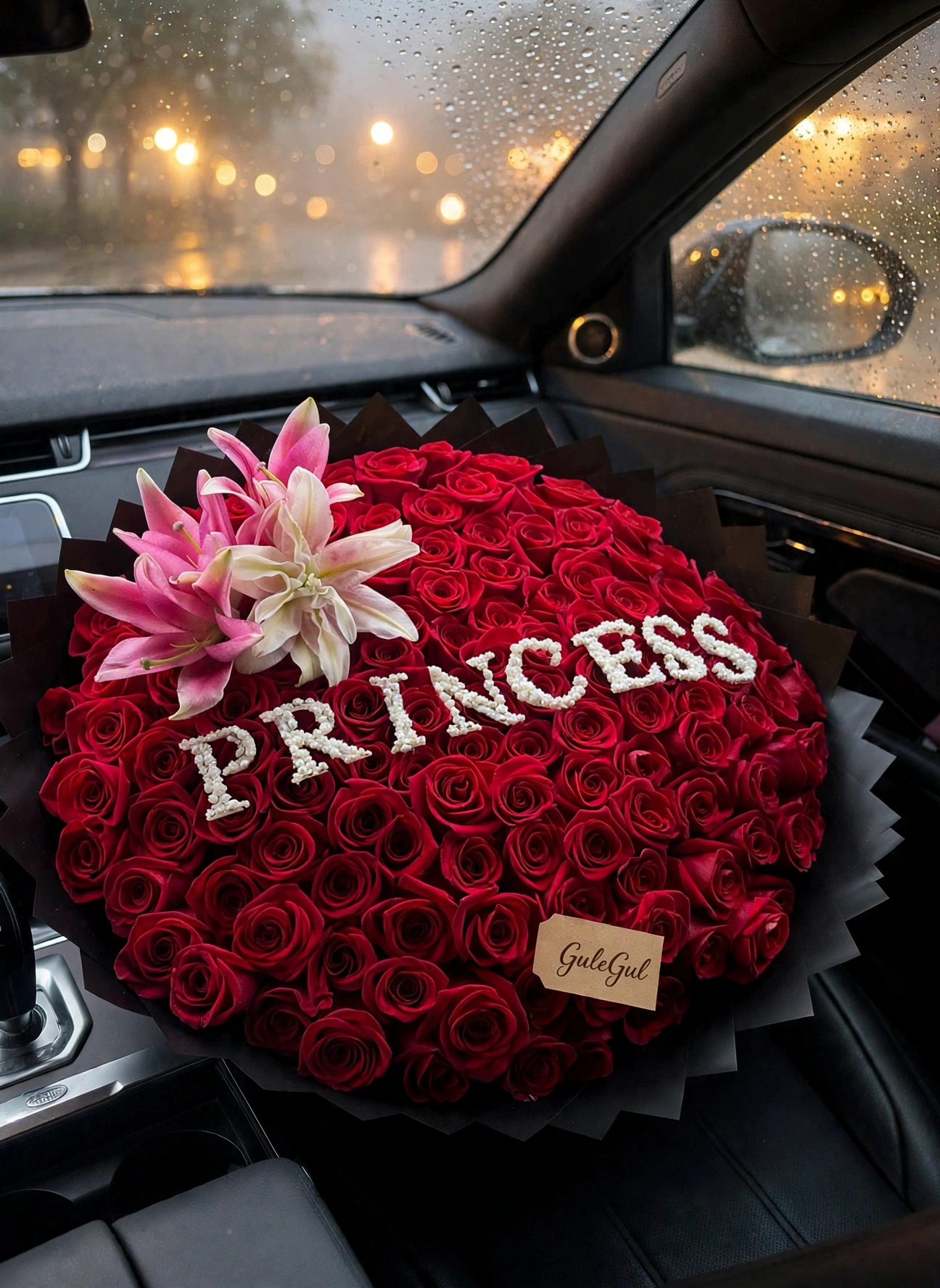 Red Rose Bouquet with Name — GuleGul Flowers