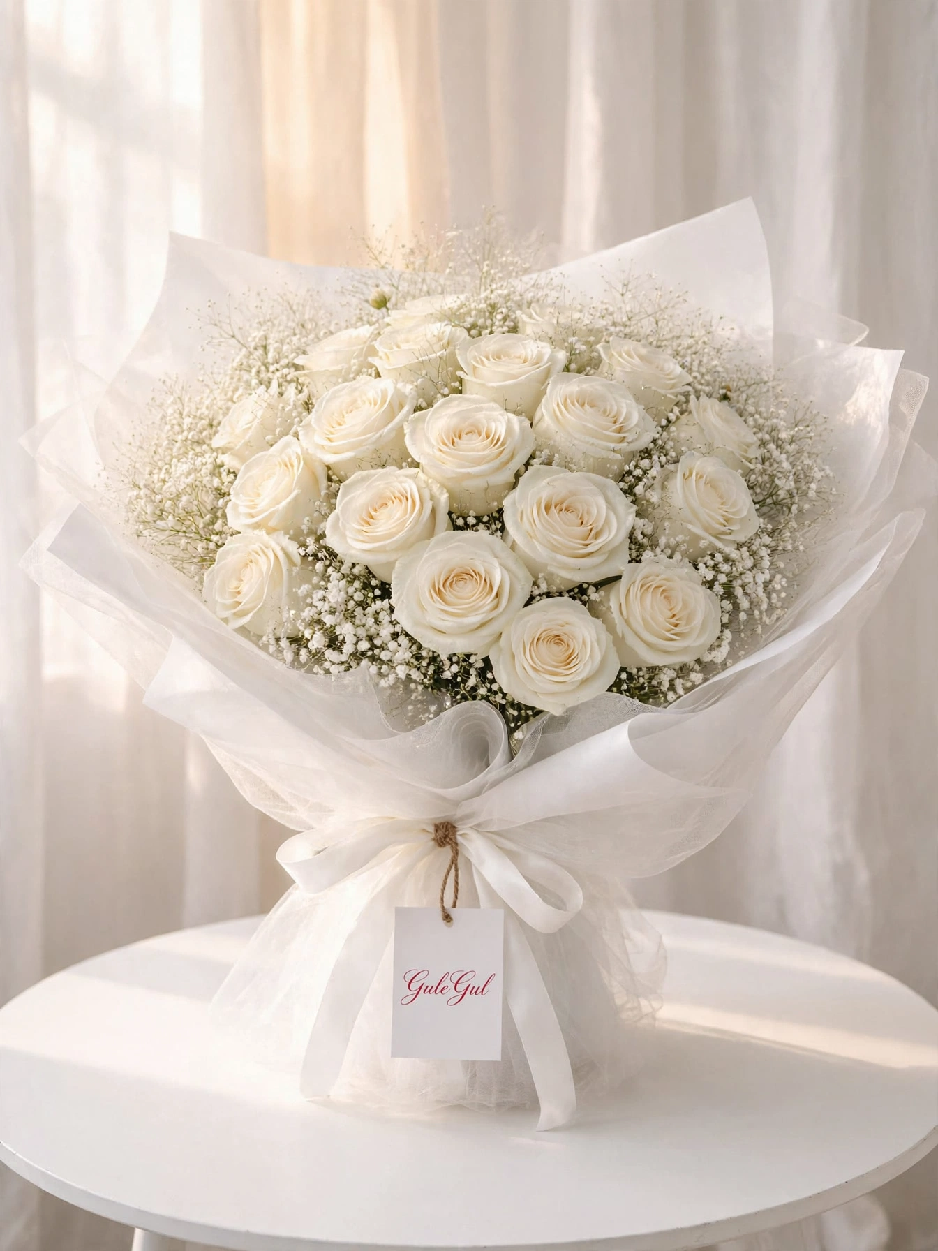 White Rose Bouquet — GuleGul Flowers