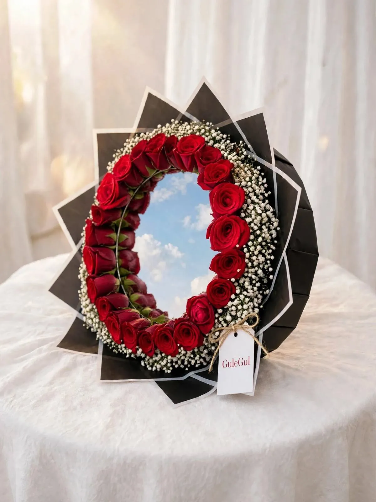 Mirror Bouquet with Red Rose
