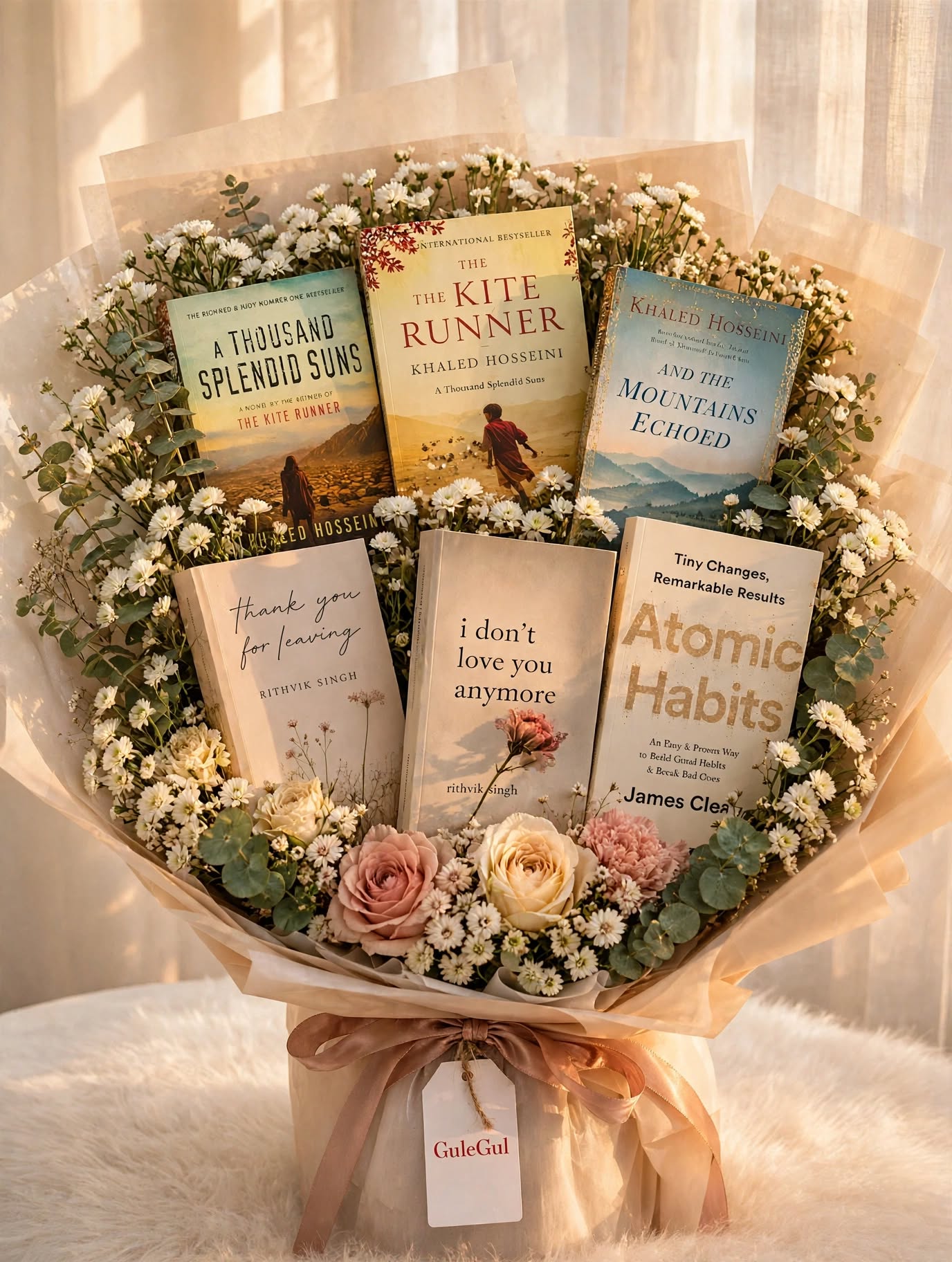 Book Bouquet with Novels — GuleGul Flowers
