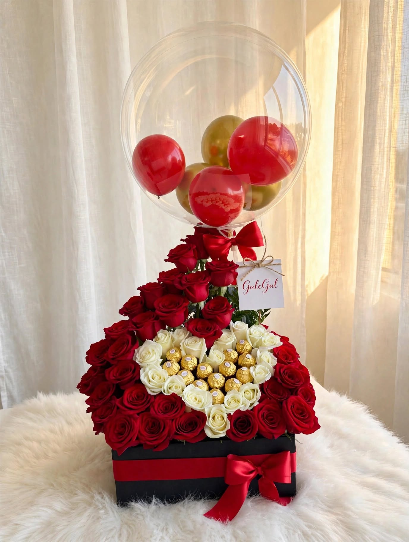 Anniversary Bouquet with Red Rose and Chocolate — GuleGul Flowers