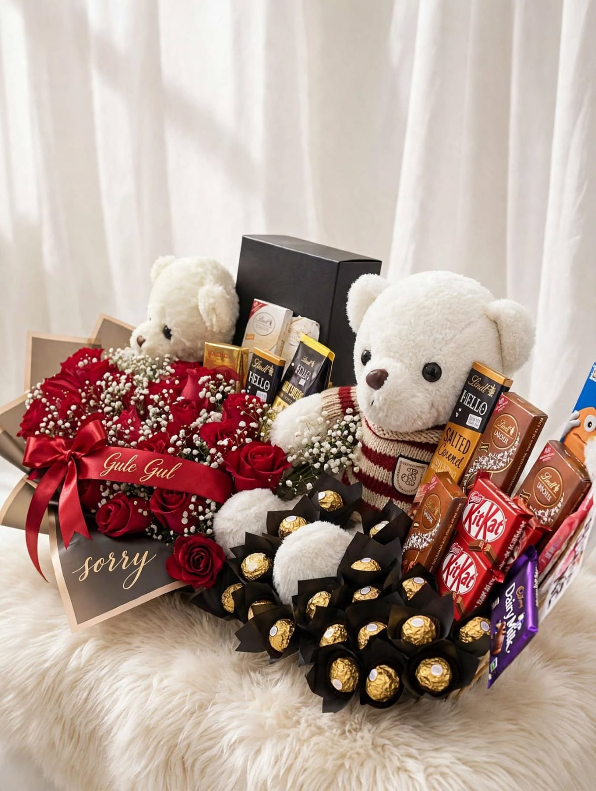 Sorry Bouquet with Red Rose and Chocolate (Alt) — GuleGul Flowers