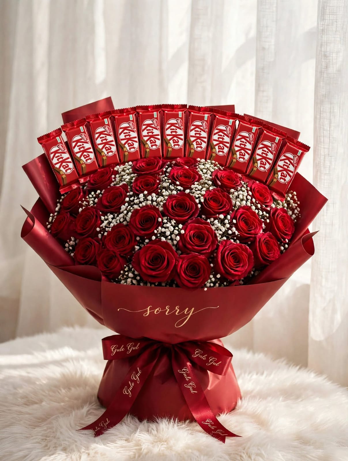 Sorry Bouquet with Red Rose and Chocolate (Alt 2) — GuleGul Flowers