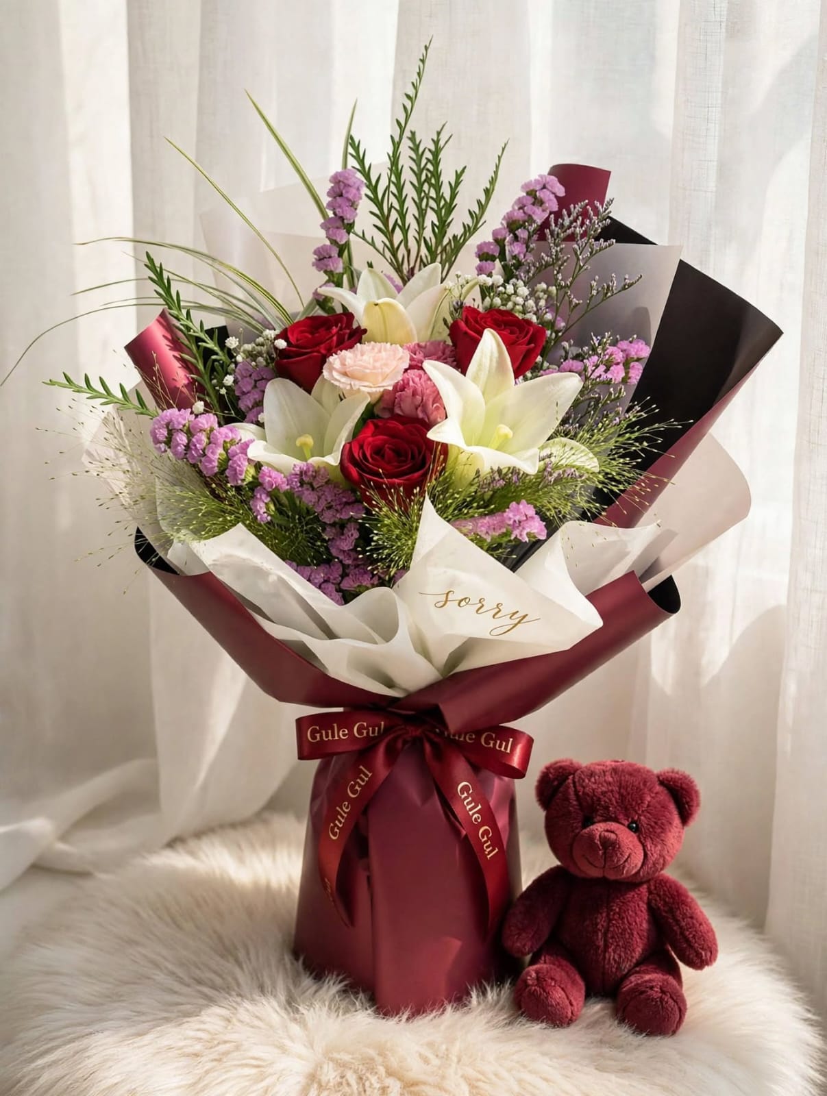 Sorry Bouquet with Rose and Lily — GuleGul Flowers