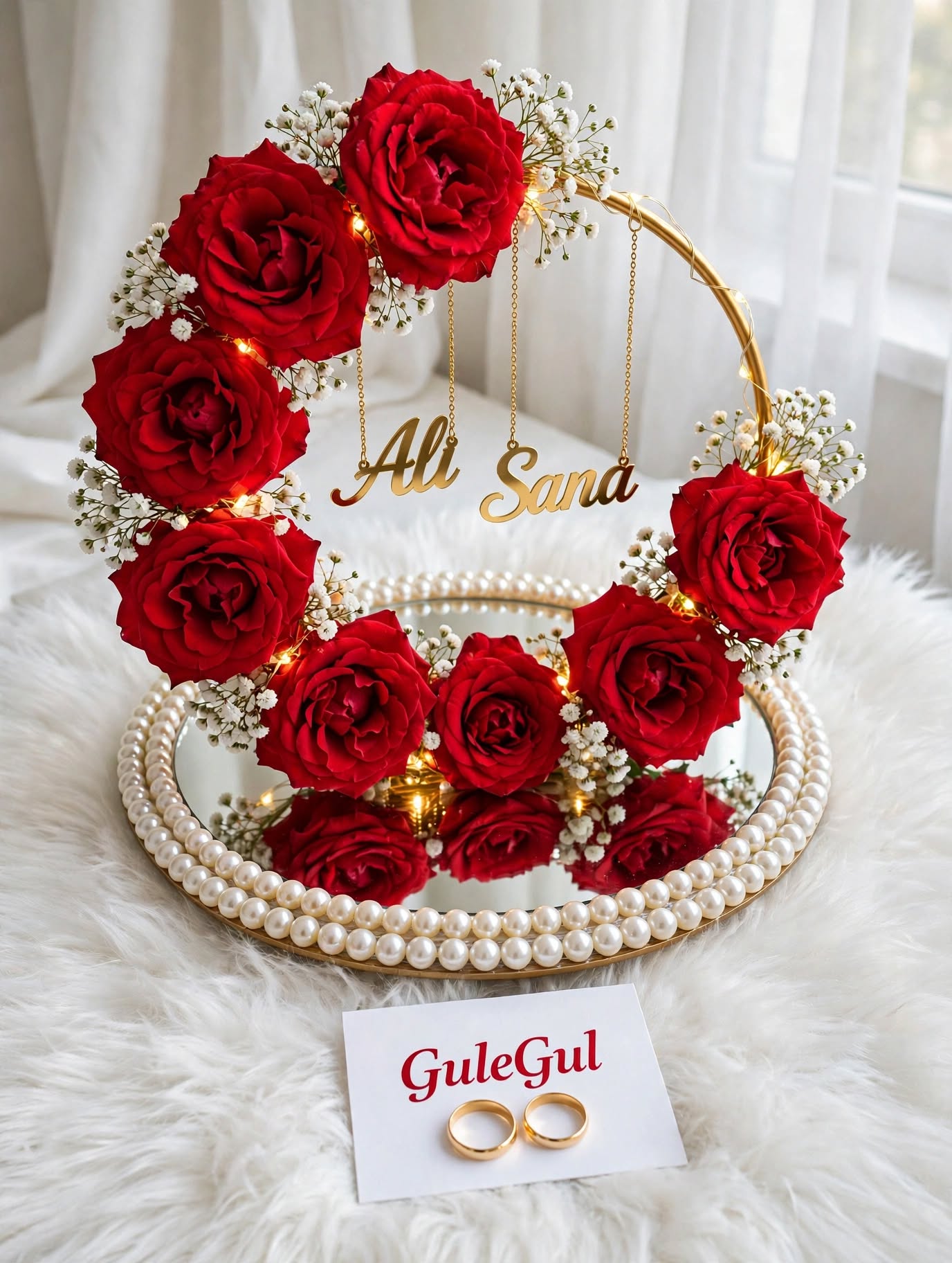 Luxury Red Rose Ring Platter — GuleGul Flowers
