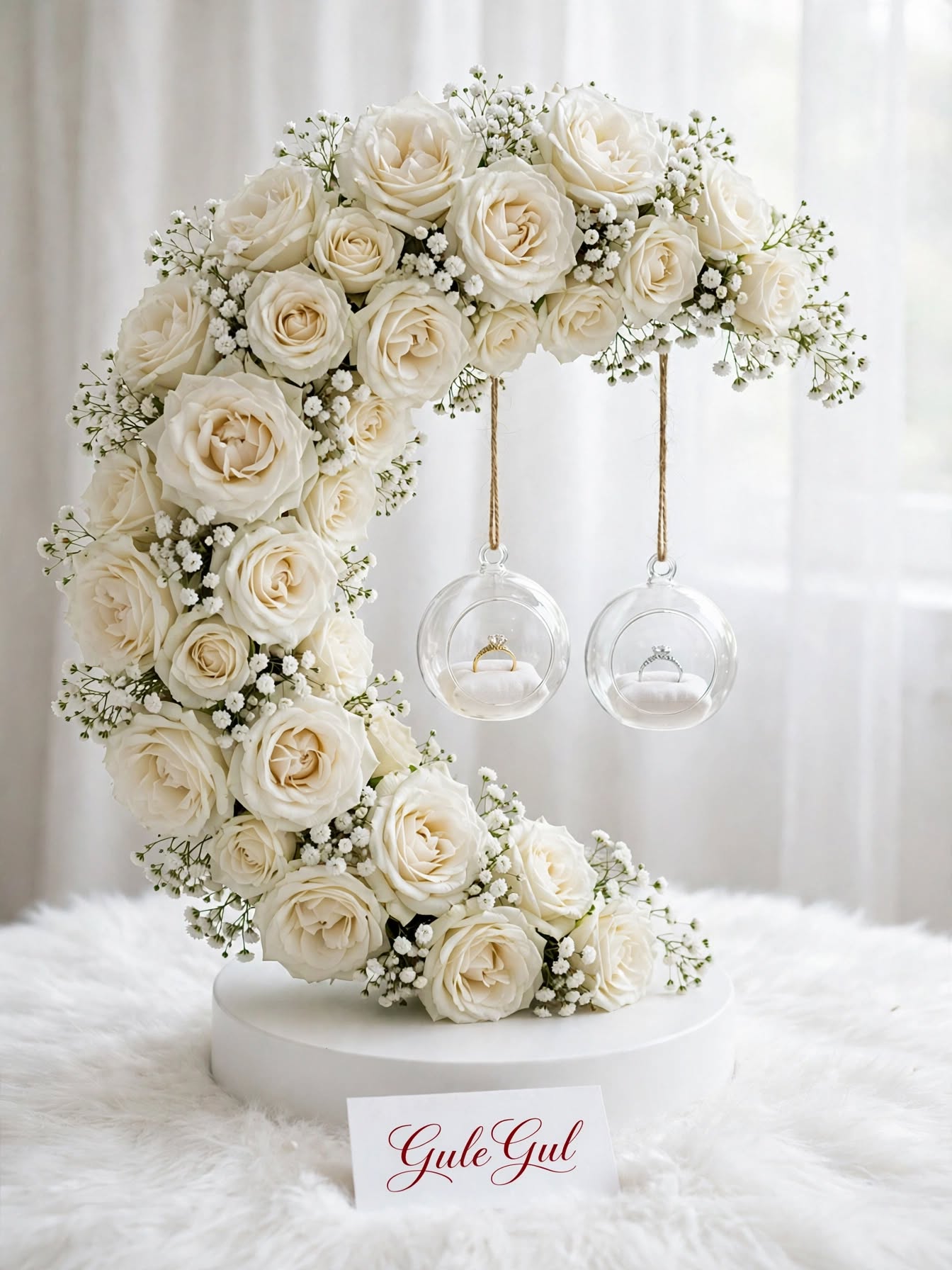 White Rose Ring Platter — GuleGul Flowers